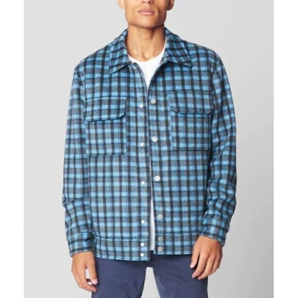 New BlankNYC Blue Plaid Jacket Mens M Not Your Average Joe Wool Blend Blank NYC - Picture 1 of 6